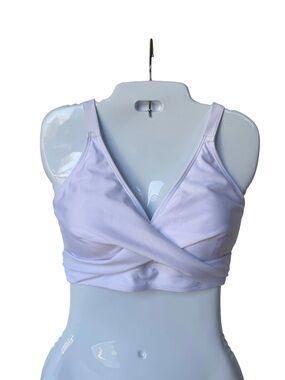 Aqua Eve Women's White V-Neck Twist Front Bikini Top NWT